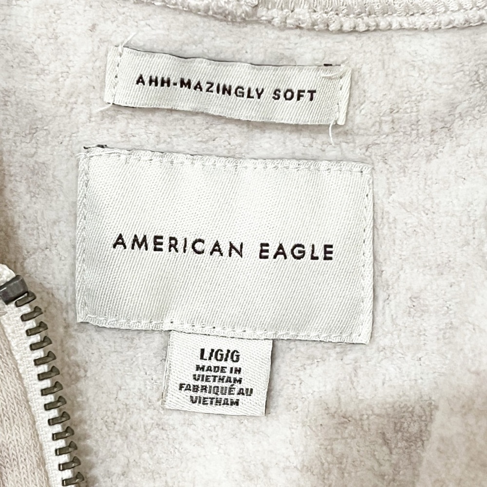 SOLD! [American Eagle] Ladies Neutral Camo Hoodie Kangaroo Pocket Oversized L - Picture 7 of 10
